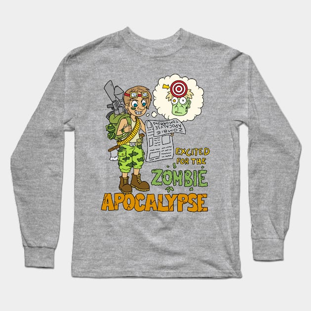 Excited for the zombie apocalypse - Halloween Gift Long Sleeve T-Shirt by Konnectd